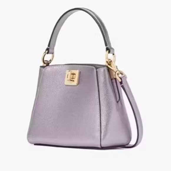 Kate Spade Phoebe Metallic Lilac Mini Top Handle Crossbody Bag - Picture 4 of 11